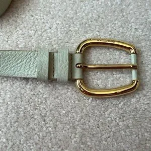 Dolce & Gabbana Mint Green and Gold Leather Belt Dolce & Gabbana Leather Belt | Designer Fashion outlet  main image 2